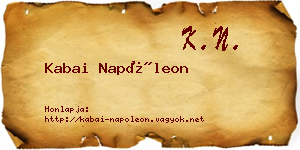 Kabai Napóleon névjegykártya